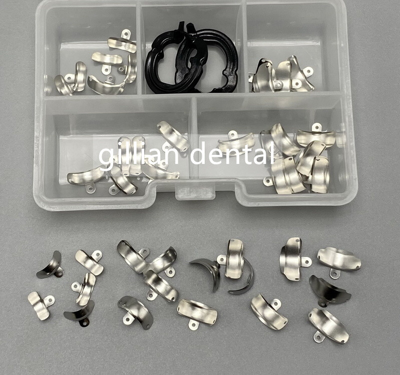 Dental Sectional Matrix Bands M4 3.5-6.5mm Metal Matrices Resin Clamp Clip Ring