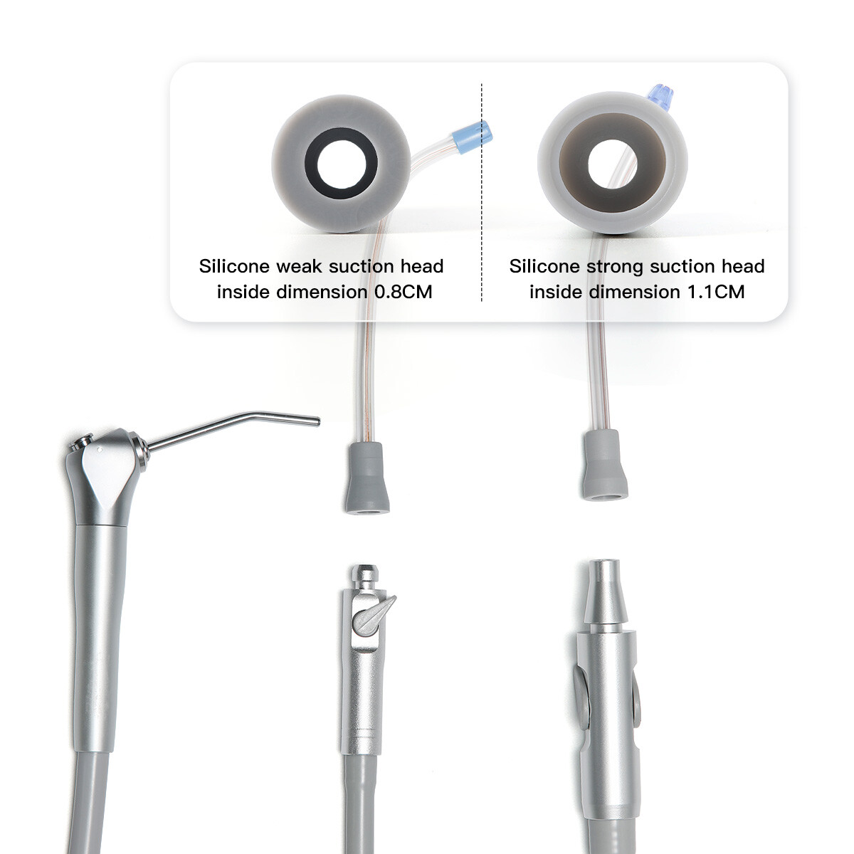 Dental Saliva Ejector Weak Suction Rubber Snap Tip Adapter Replacement 10Pcs/bag