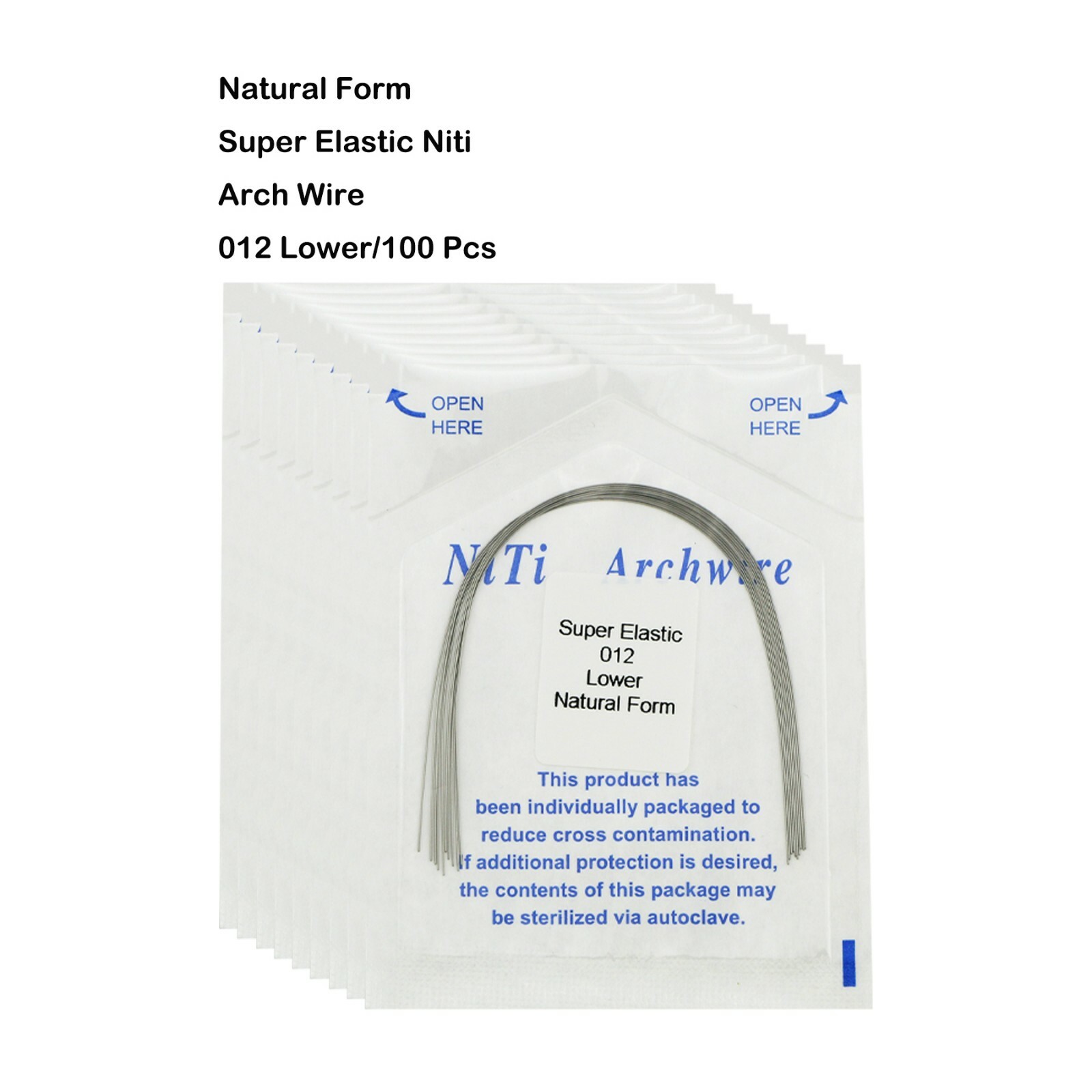 Dental Orthodonic Niti Arch Wire Natural Form Super Elastic Upper/Lower 012-020