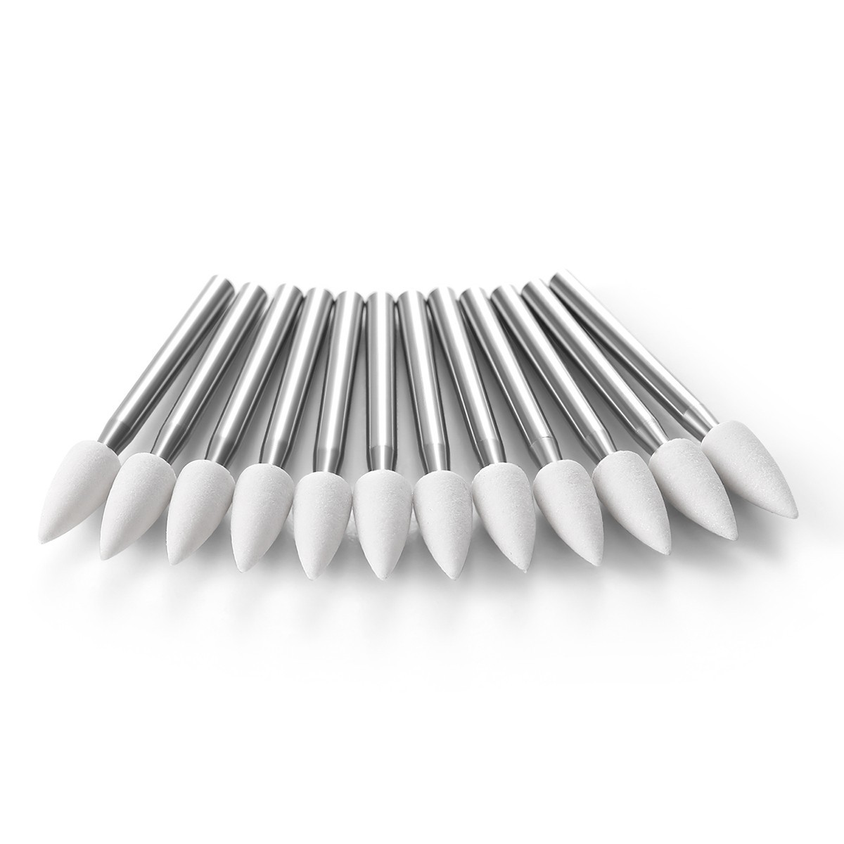 AZDENT Dental Flame White Stone Polishing FG Burs 12/pk Abrasion