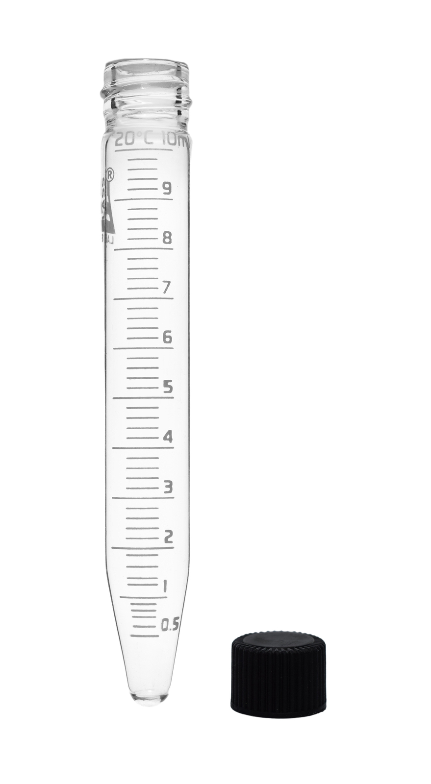 Eisco Labs 10ml Graduated Centrifuge Tube with Screw Cap – Borosilicate Glass