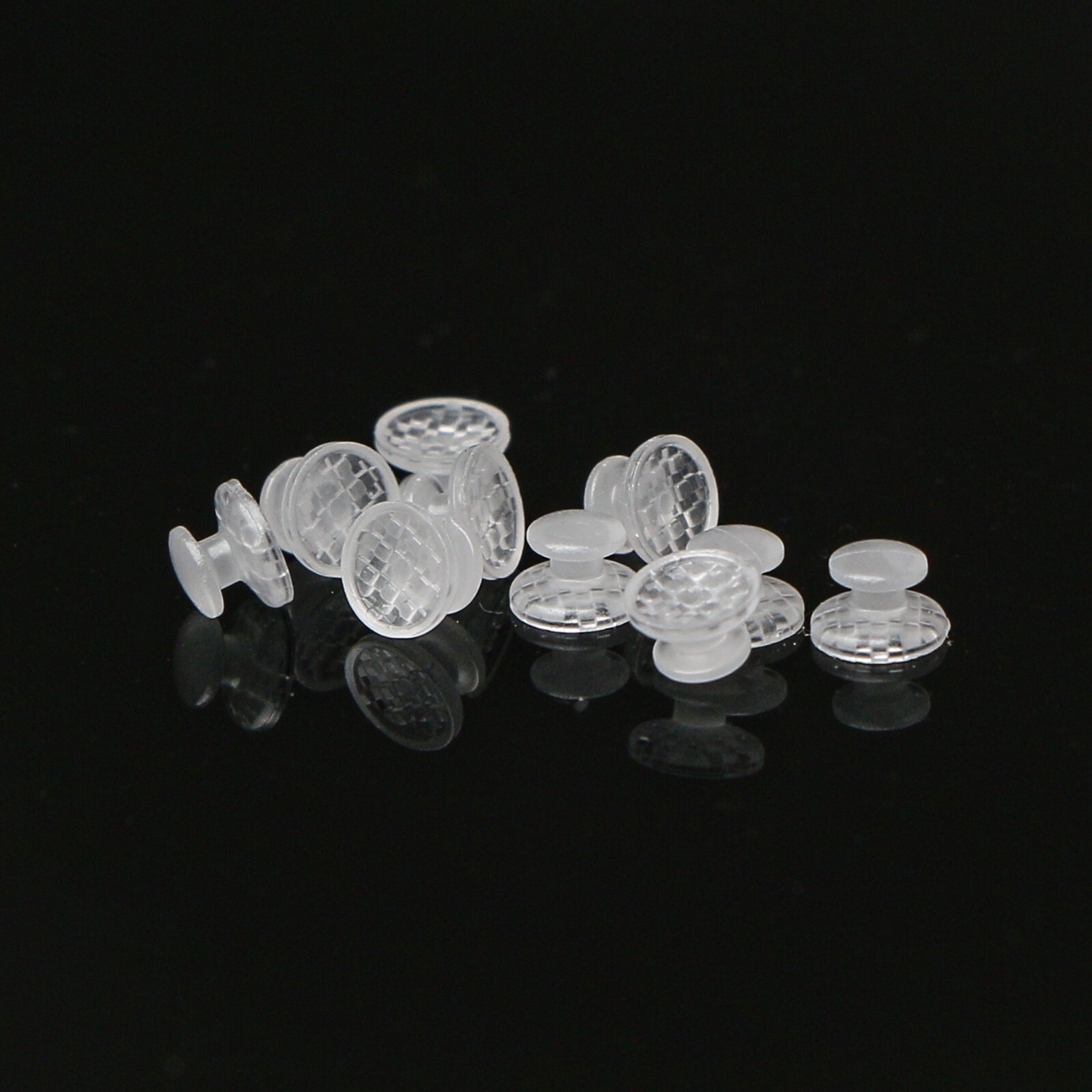 100 Pcs Dental Orthodontic Ceramic Lingual Button Clear Bondable Round Base Mesh
