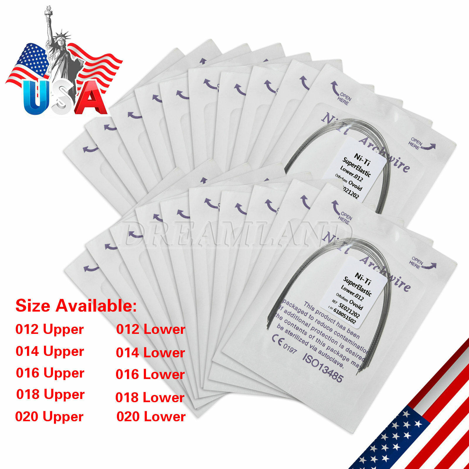 10Packs Dental Orthodontic Super Elastic Niti Arch Wire Round Ovoid Form 8.5USD