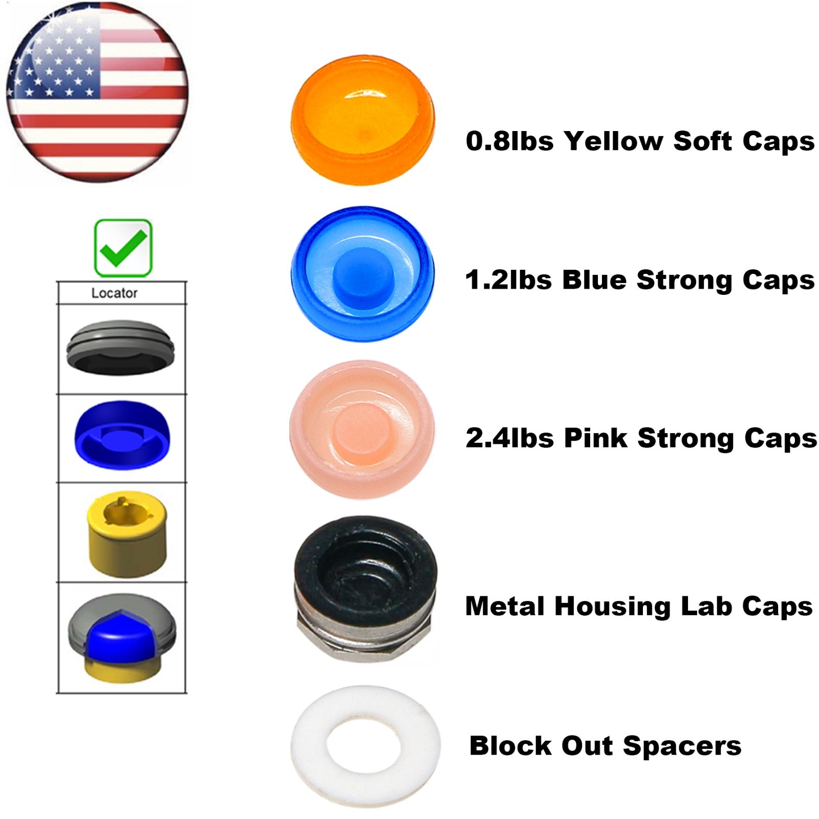 US 20Pcs Overdenture Abutment Retention Caps For Dental Locator Inserts Implant