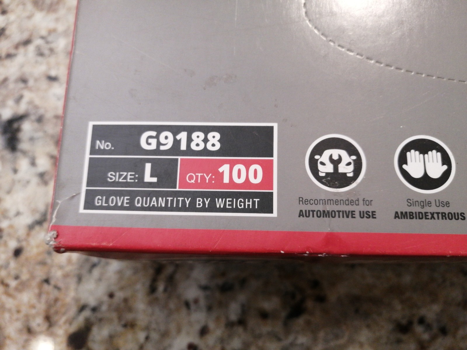 Service Champ Black Nitrile Gloves G9188 Multi-Purpose 100 ct size L 6mil