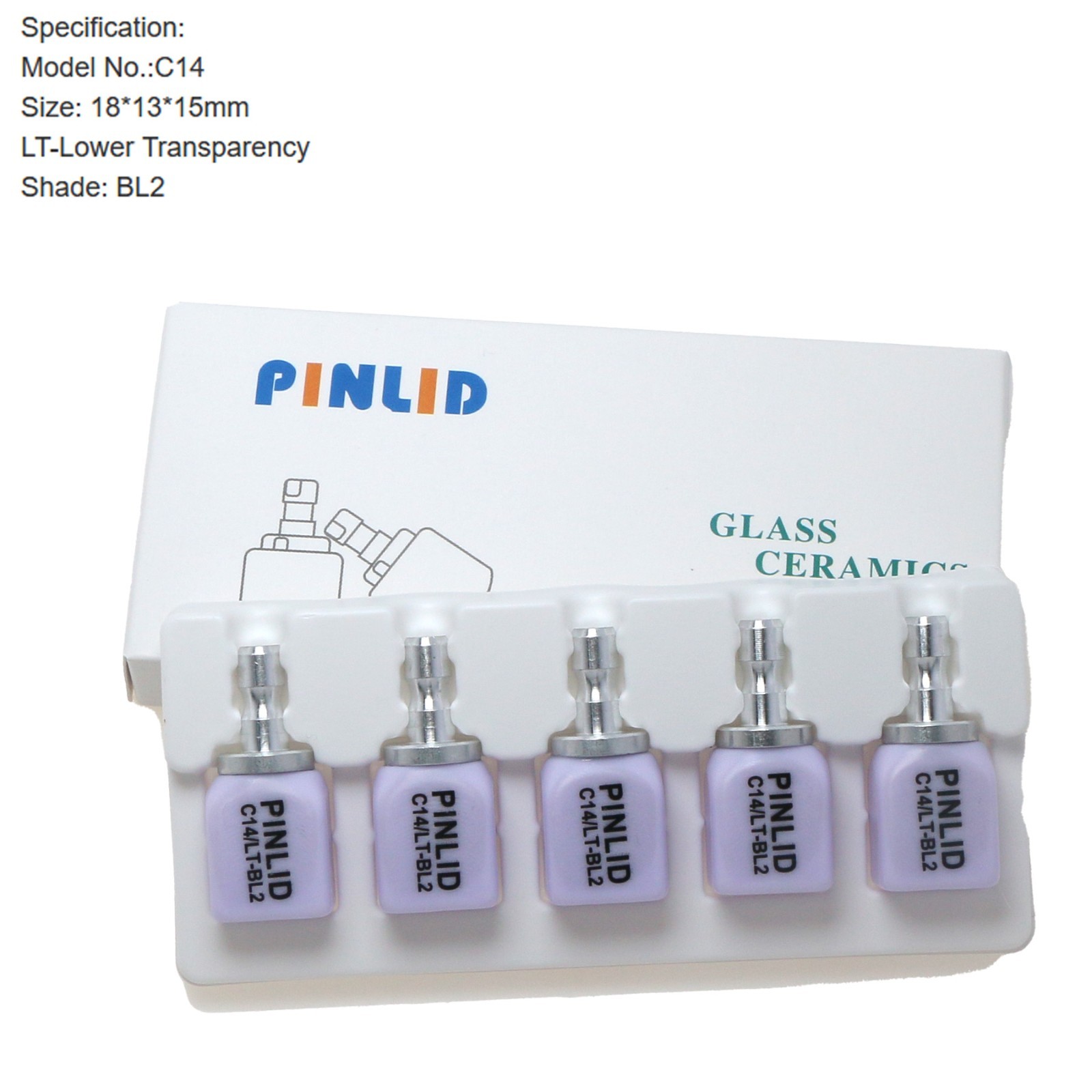 C14 Glass Ceramic Blocks Dental LT Lithium Disilicate E.Max CAD/CAM Cerec Blocks