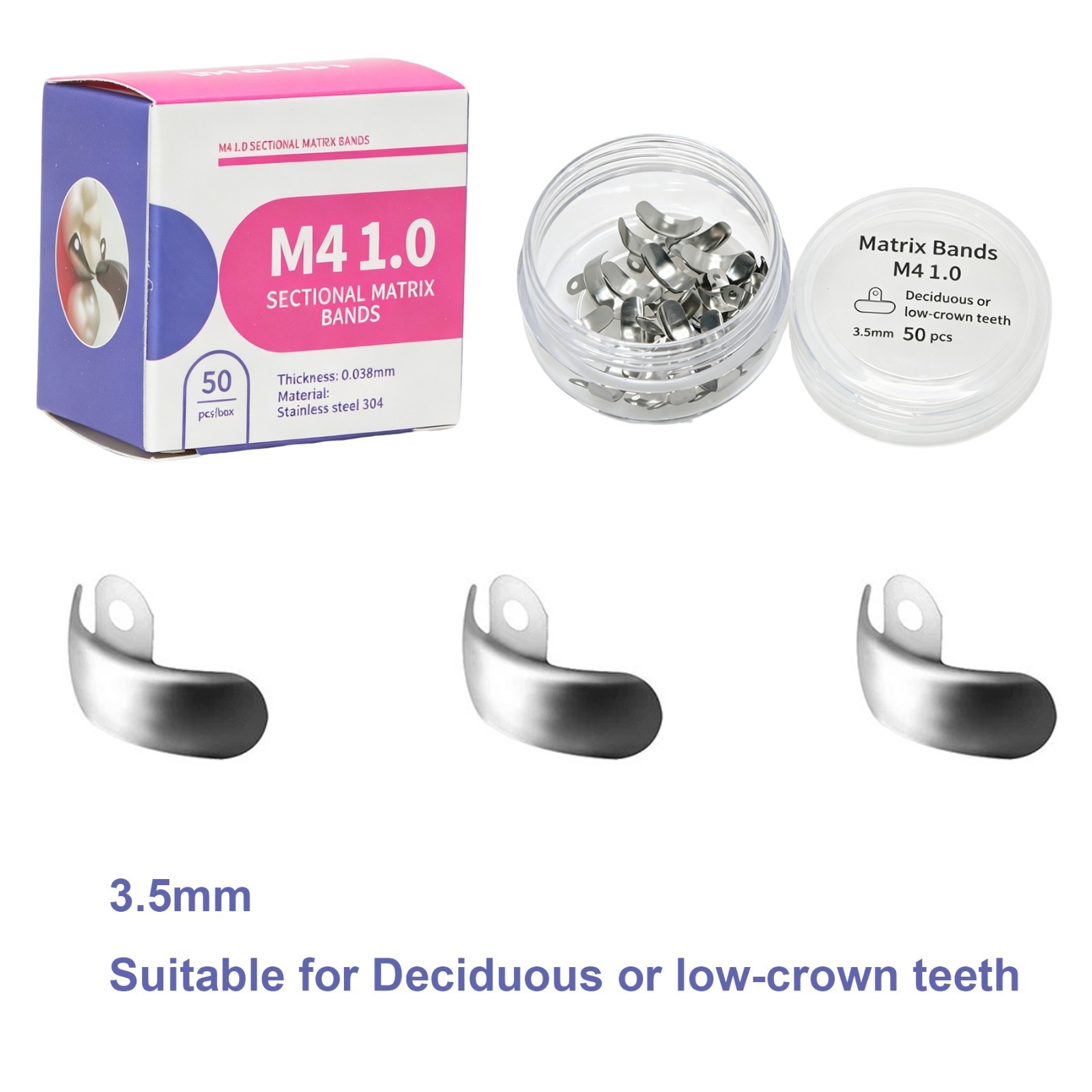 Dental Matrix Bands M4 Sectional Contoured Metal Matrices Dentistry Palodent V3