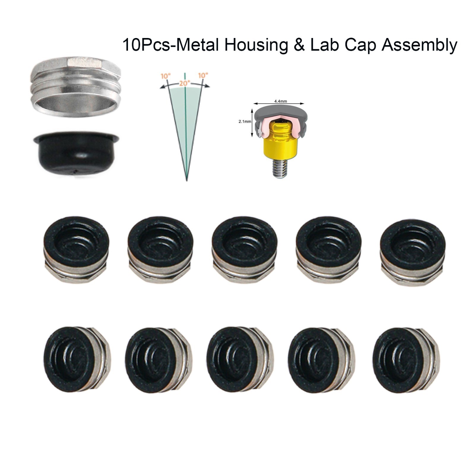 10Pcs US Dental attachment Zest Locator system standard Male Cap Inserts fit for