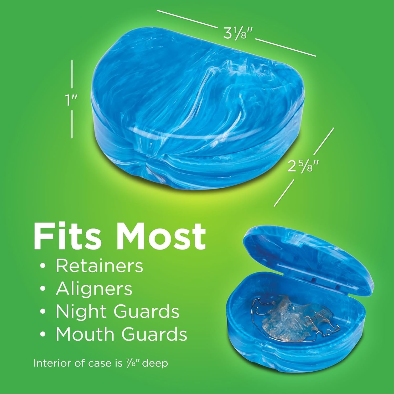 Chic Marble Mouth Guard Holders – Assorted Colors, 3-Pack for Stylish Storage