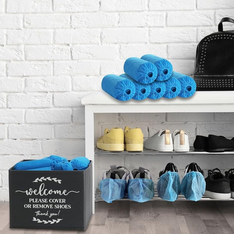 200 Disposable Shoe Covers W/ Storage Box Indoor Outdoor Cleanliness Solution US