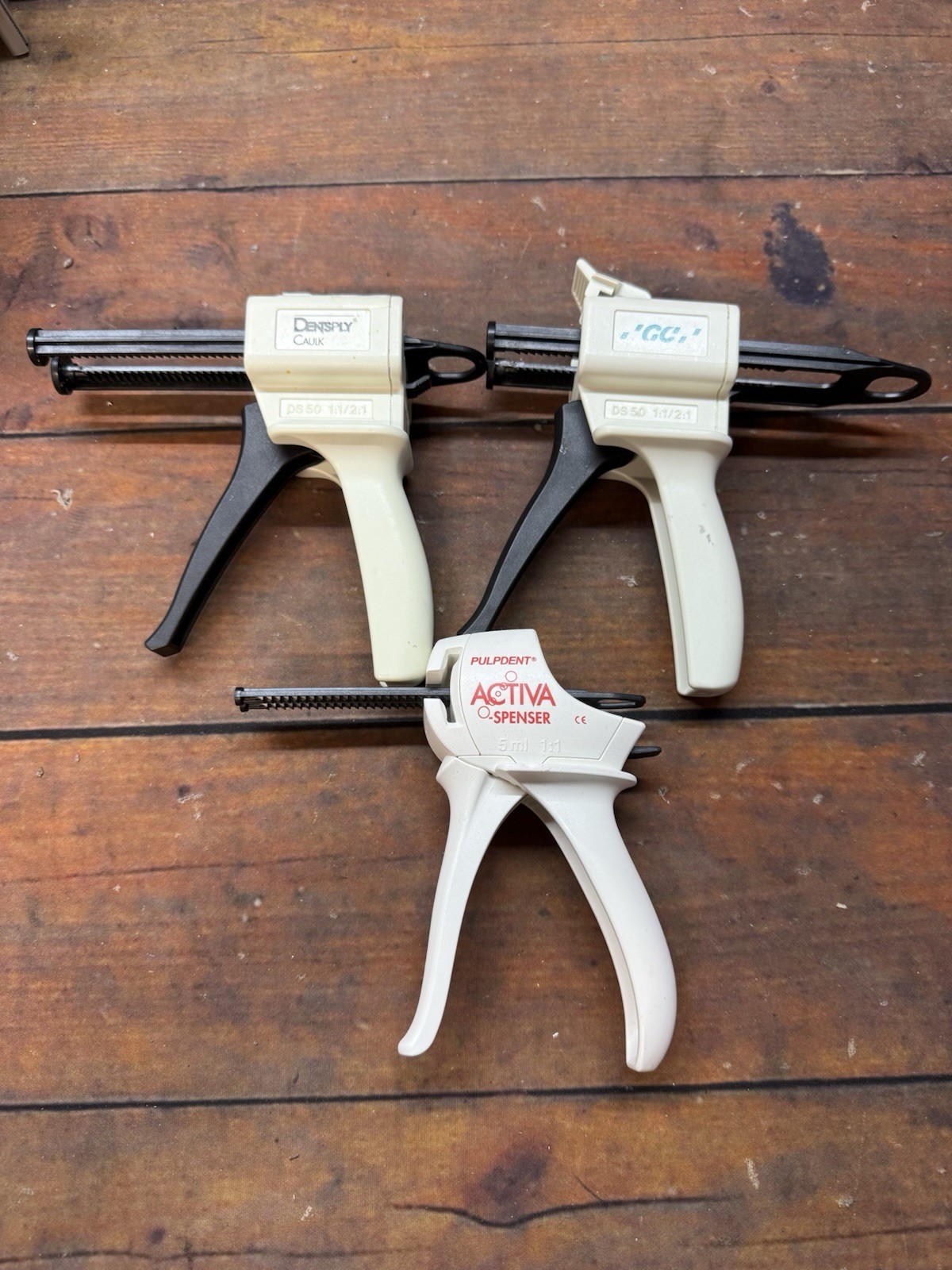 Pulpdent Activa-Spenser 5ml 1:1 & Densply Caulk DS50 1:1/2:1 & GC Faulk Gun Lot
