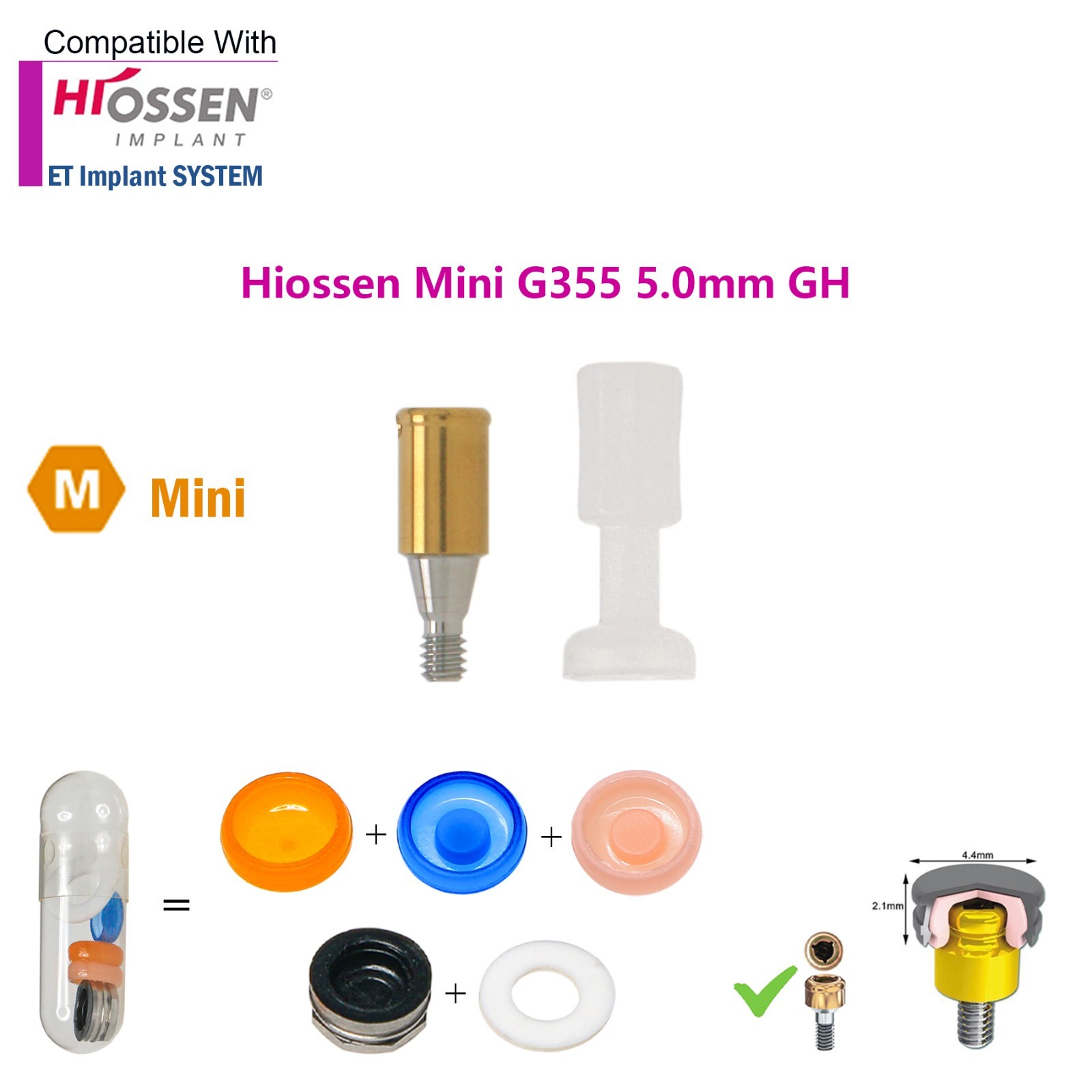 US Osstem HIOSSEN ET Mini Locator Overdenture Abutment Locator Male Caps Tool
