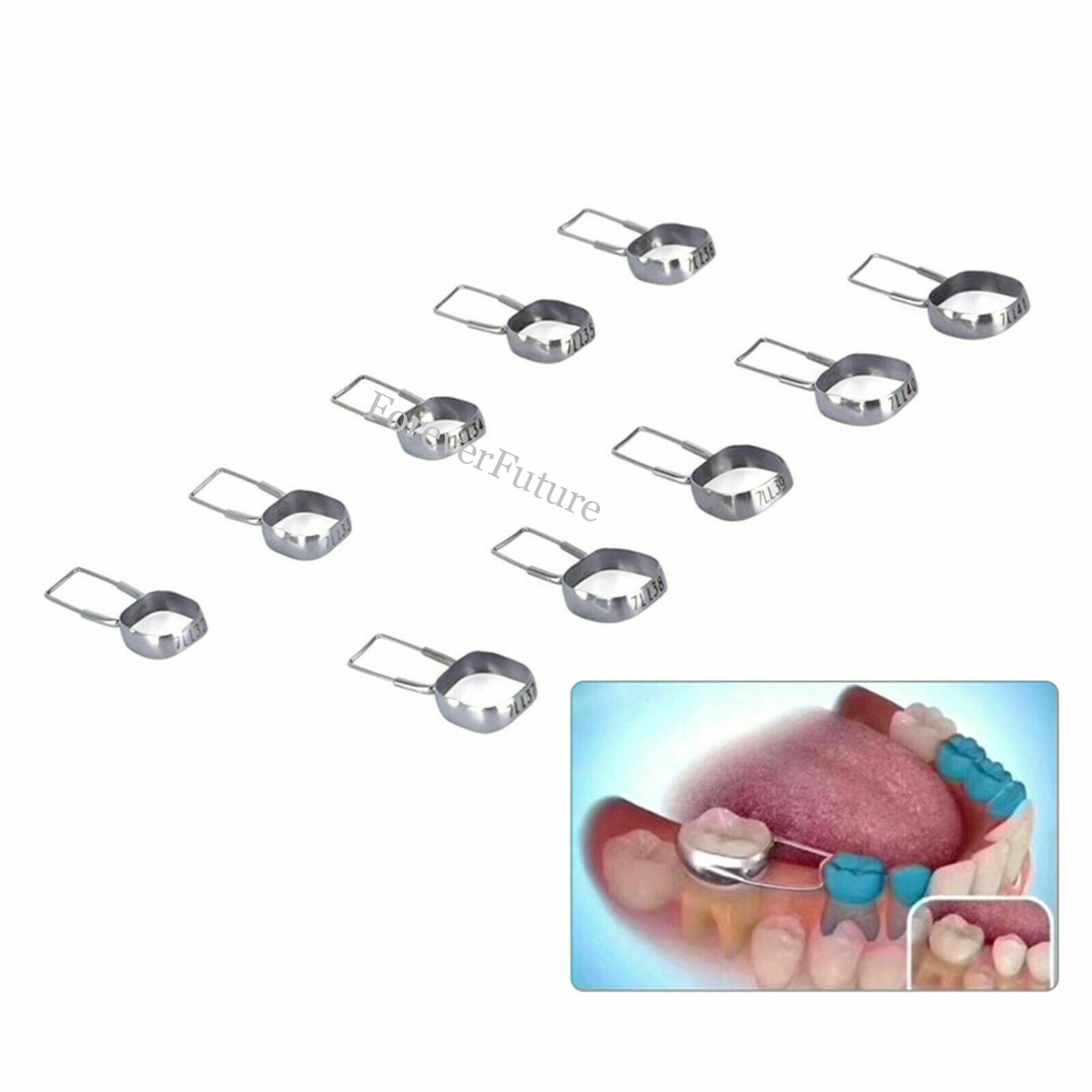 1-10Box Dental Teeth Brace Preformed Space Maintainer Retainer Molar Bands 2nd