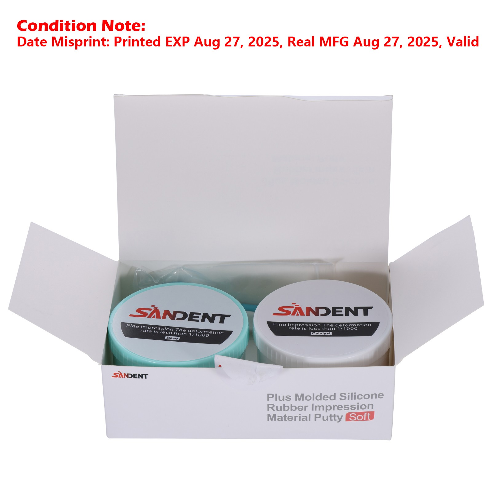 1-10*Dental Putty Fast Set Impression Material 400g Base+400g Catalyst
