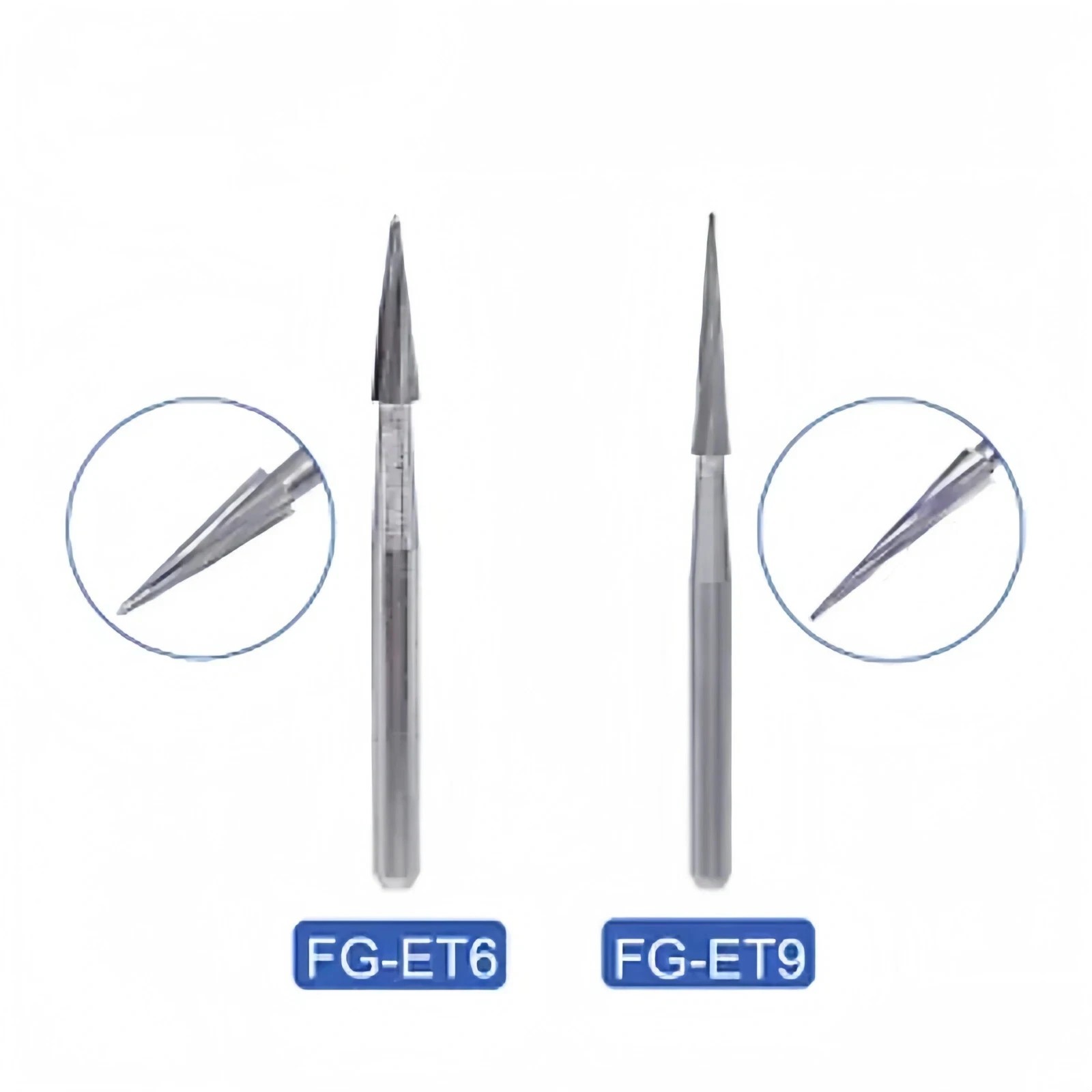 5 Pcs/Pack Dental Carbide Burs FG Finishing Polishing Safe End Taper ET6 ET9
