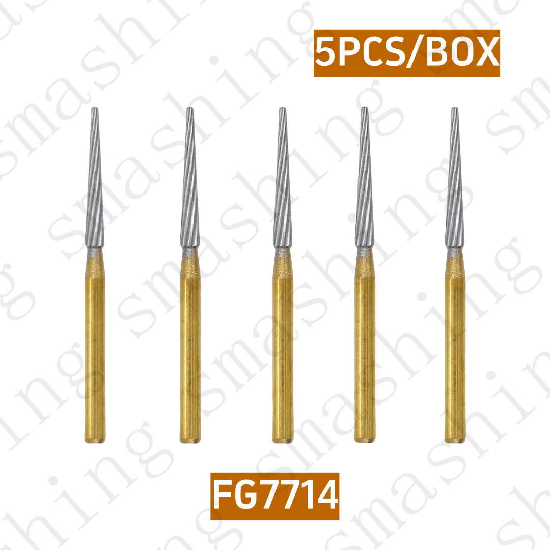 FG7714 Dental Finishing&Trimming Drills Carbide Burs High Speed 5Pcs/Box