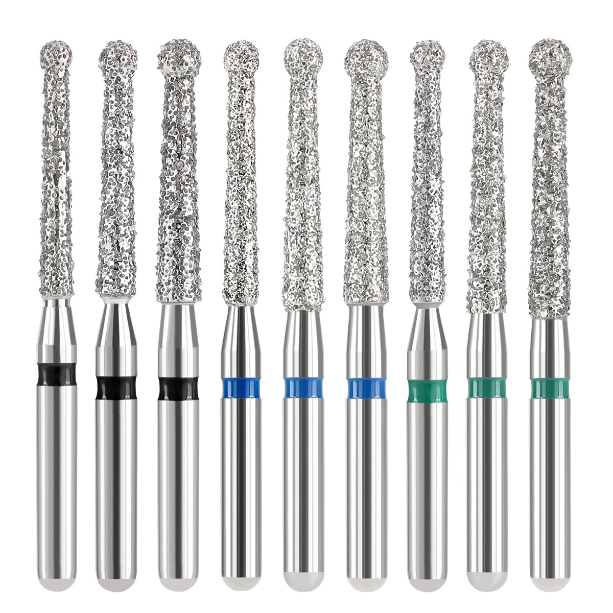 Dental Diamond Burs FG Round End Taper Super Coarse Fine Grit High Speed