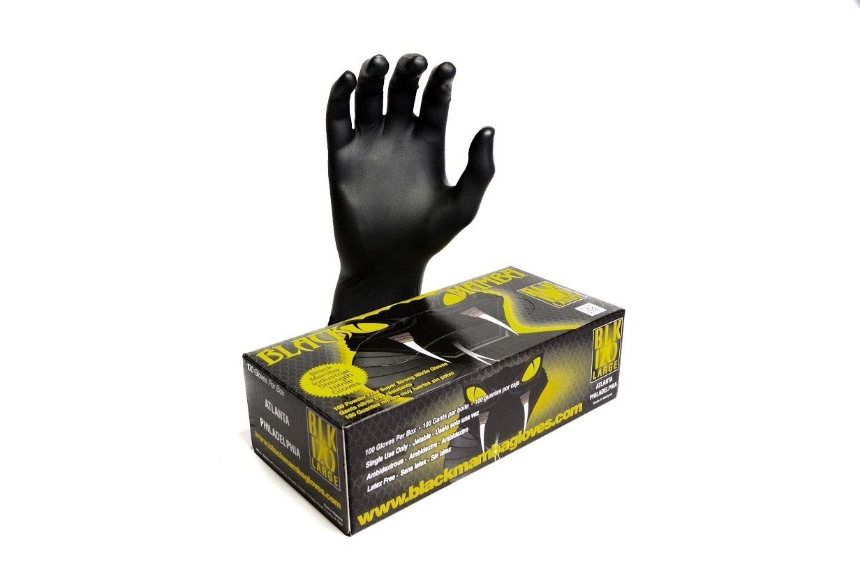 Black Mamba Powder Free Industrial Strength Nitrile Gloves 100 Count Large