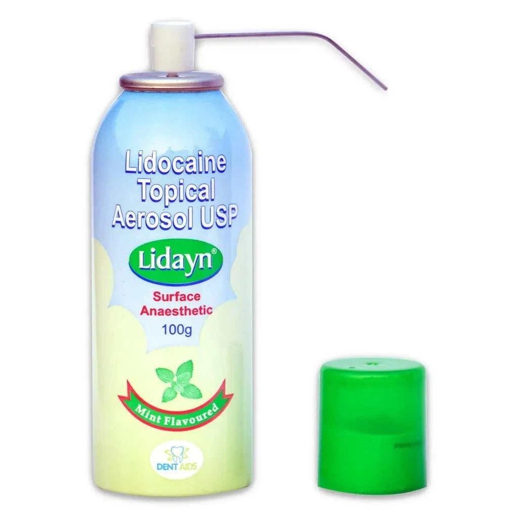 Pack of 5 Dentaids Lidayn Spray Mint flavored topical aer osol ansth-etic spray