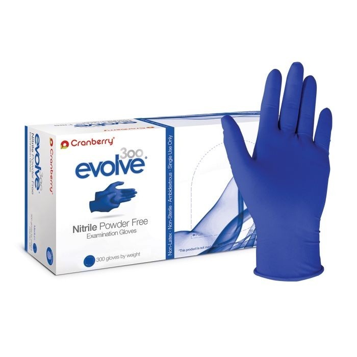 3000 Large Nitrile Gloves Cranberry Evolve Powder Free Latex Free Medical