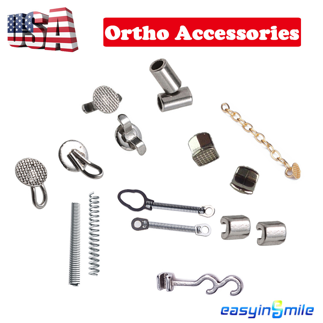 Dental Orthodontic lingual buttons bondable Traction Hooks Crimpable Hooks 10pc