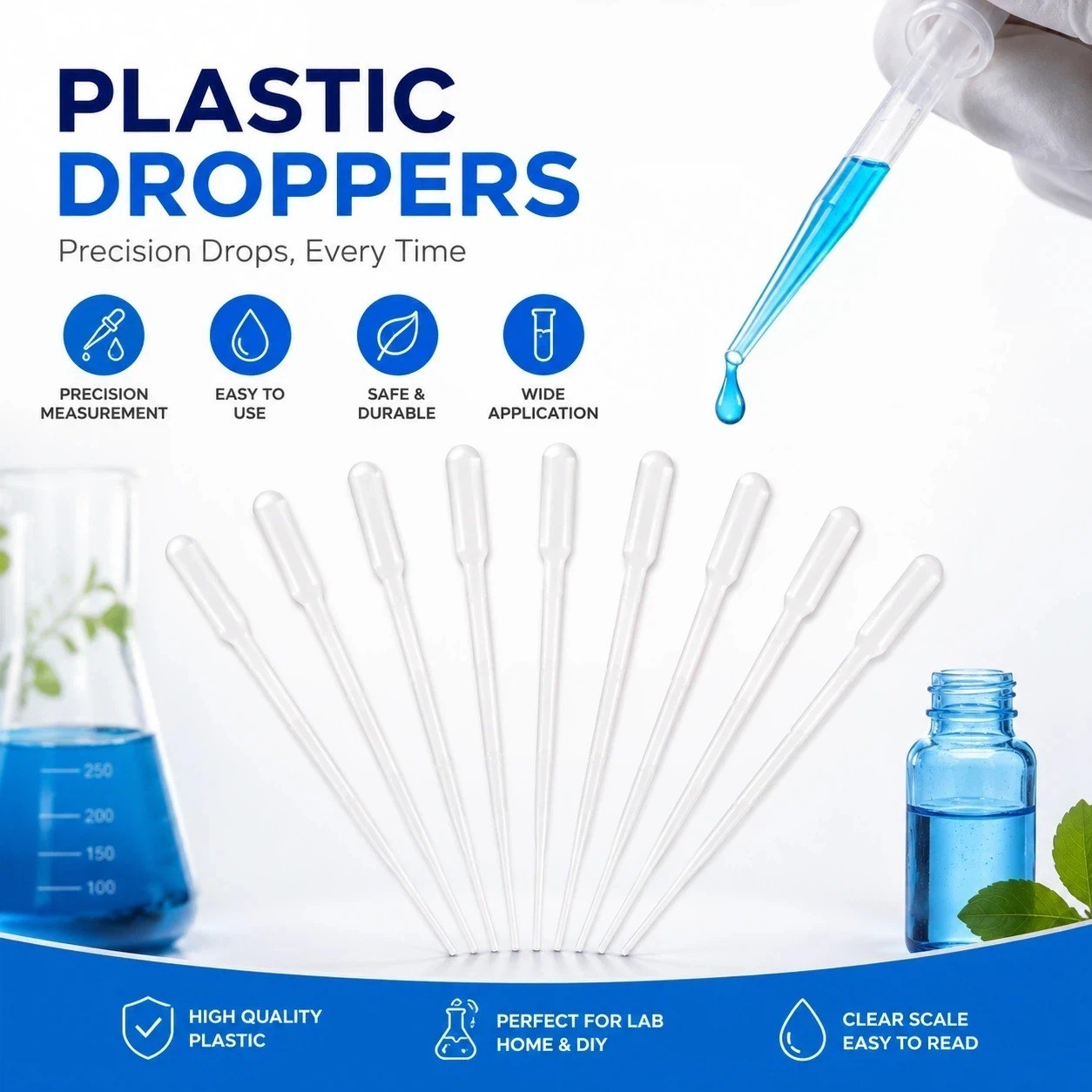 100PCS 3ML Transfer Pipettes Plastic Droppers Disposable Dropper for Resin
