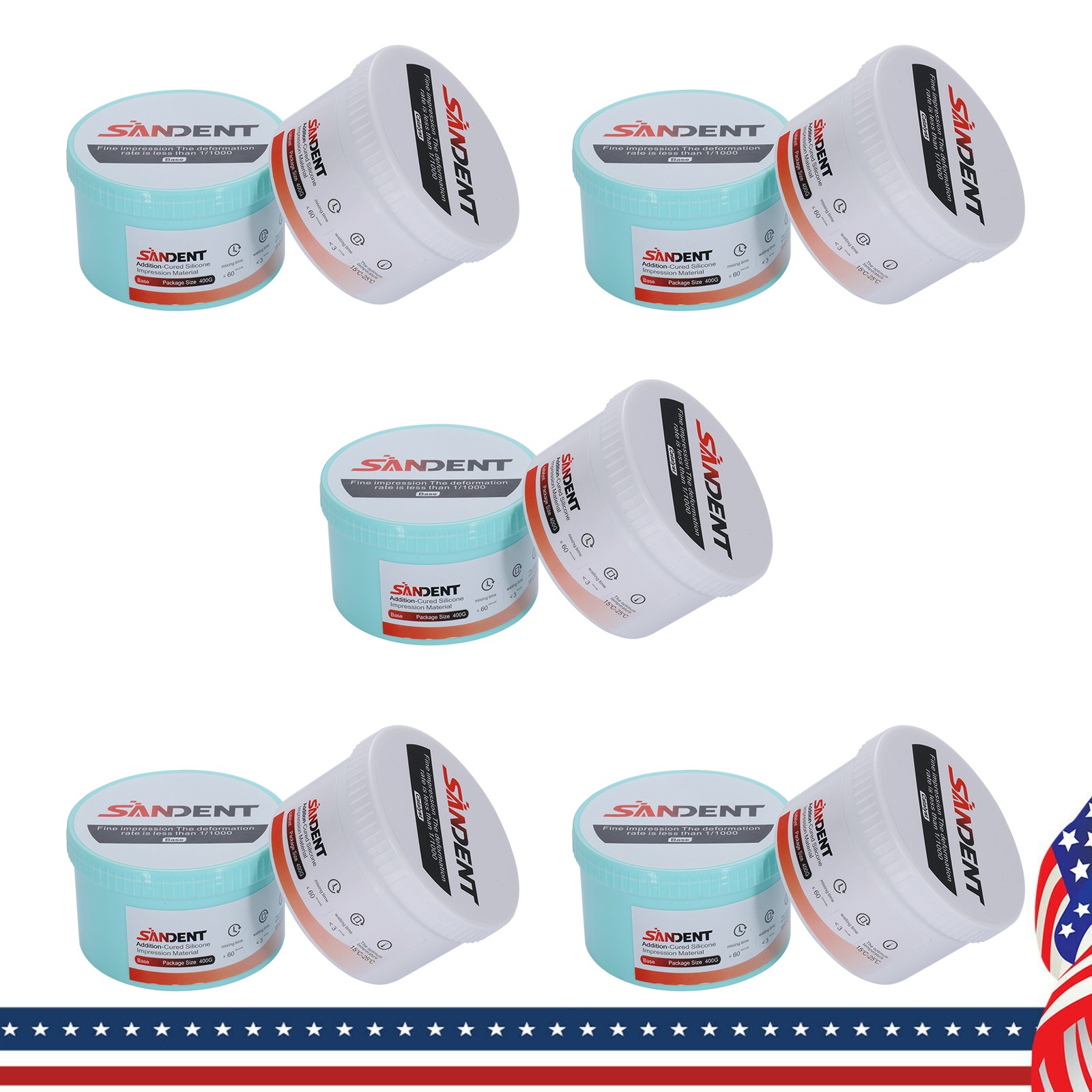 1-10 Sets Dental Putty Fast Set PVS VPS Impression Material 2 x 400 ml SA