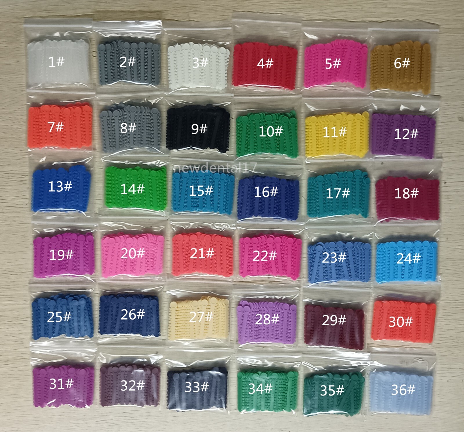 10Packs/10080pcs Dental Ligature Ties Orthodontic Elastic Rubber Bands 38 Colors
