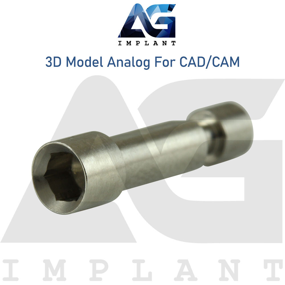 3D Model Analog For CAD/CAM Stainless Steel Lab Dental Int Hex