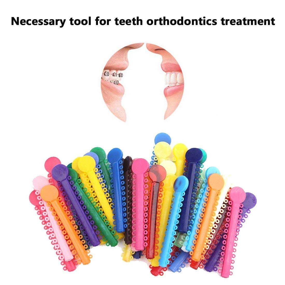 Chargenyang 1040pcs Orthodontic Ligature Ties Multicolor