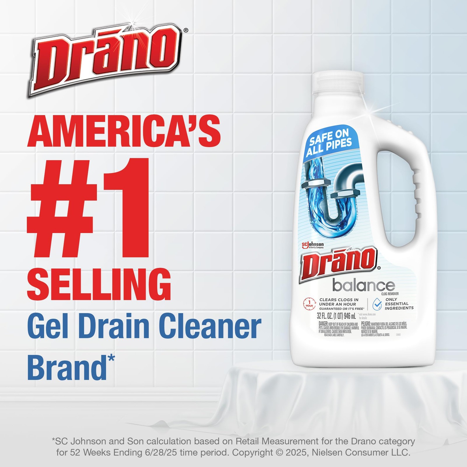 Drano Balance Drain Clog Remover and Cleaner, 32 Fl Oz (Pack of 1)