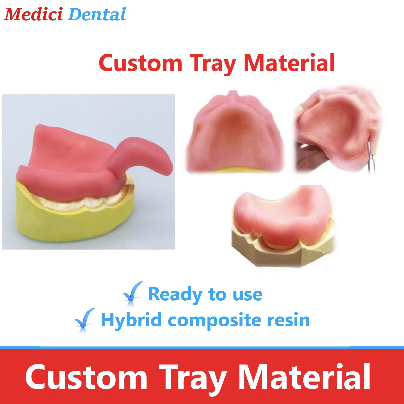 Dental Lab Hybrid Composite Custom Tray Material Light Cured, Blue, Pink, USA
