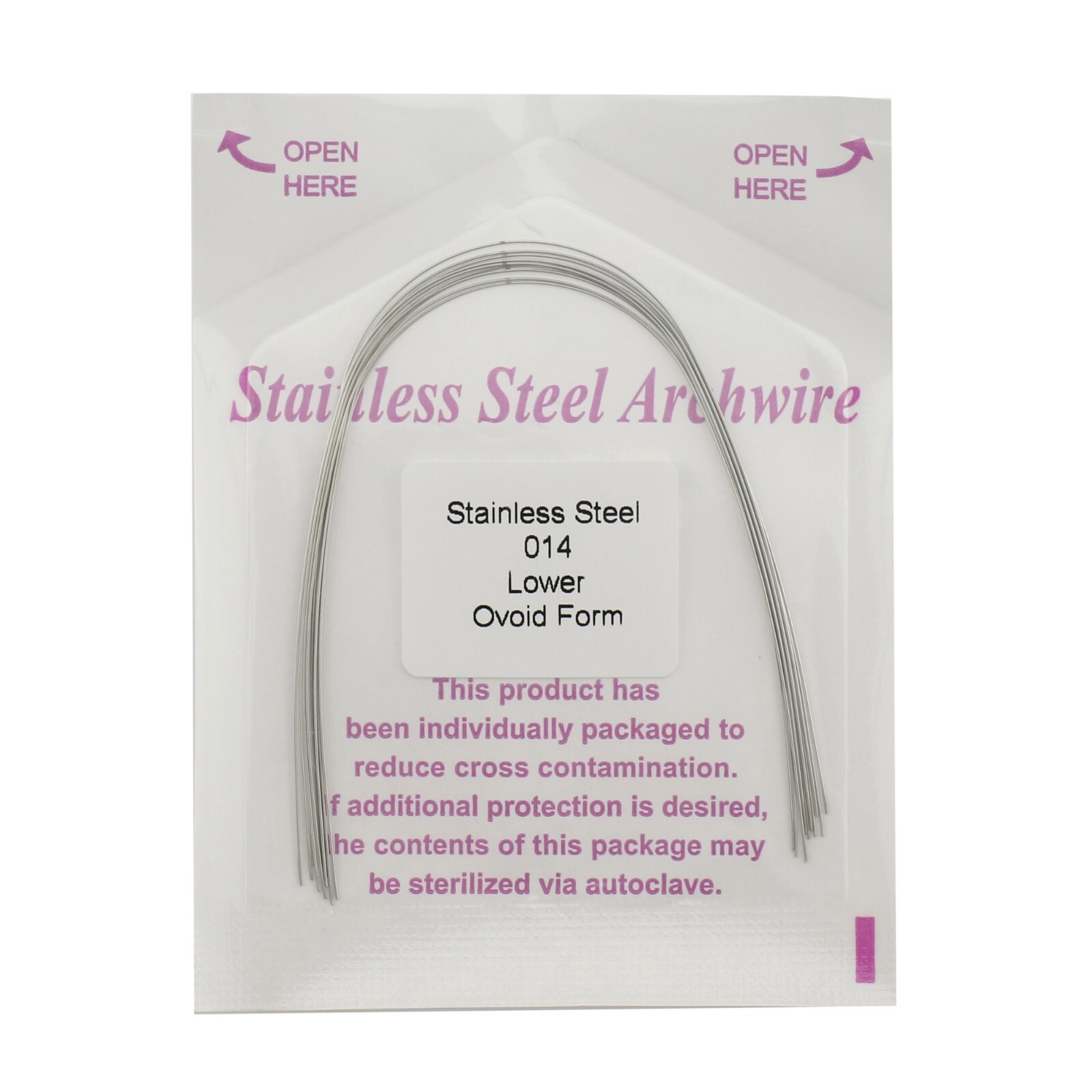 100PCS Orthodontic Stainless Steel Arch Wire Ovoid Form Round Rectangular Squre