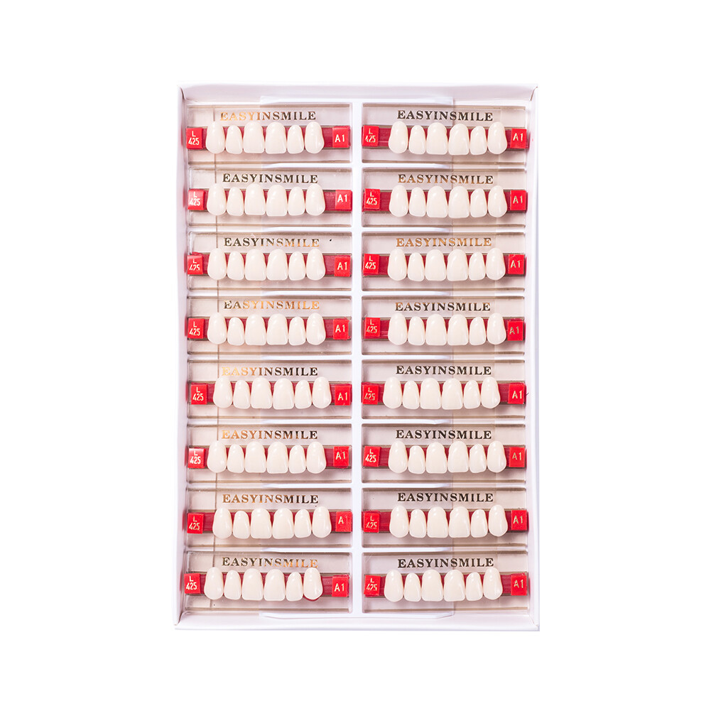Dental Acrylic Resin Tooth Denture False Teeth Upper Anterior Lower 6Set*16Pc