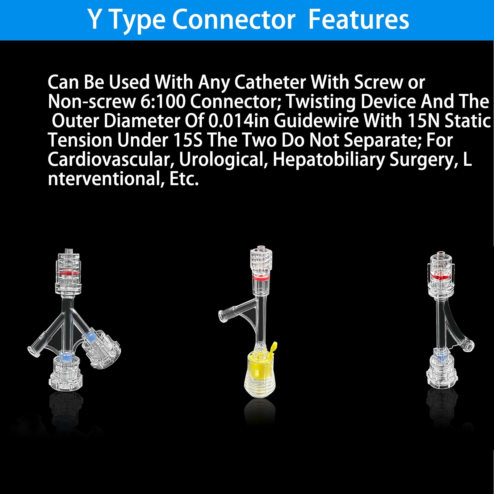 50PCS Luer Y-Type Connection, Medical Luer Lock and Catheter Systems Y-Connector