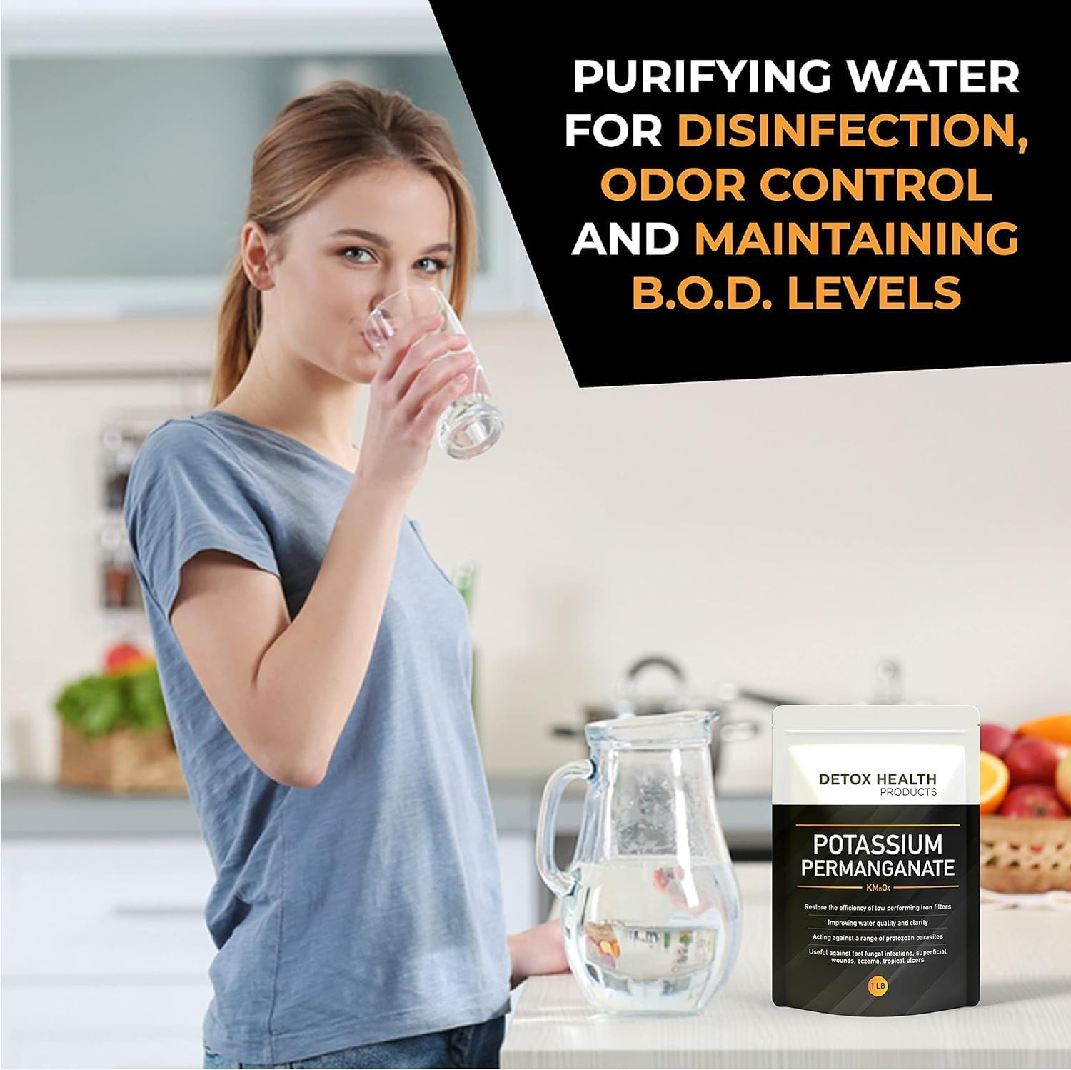 Potassium ~ Permanganate Crystal – Free Flowing Powder – Detox Health Products –