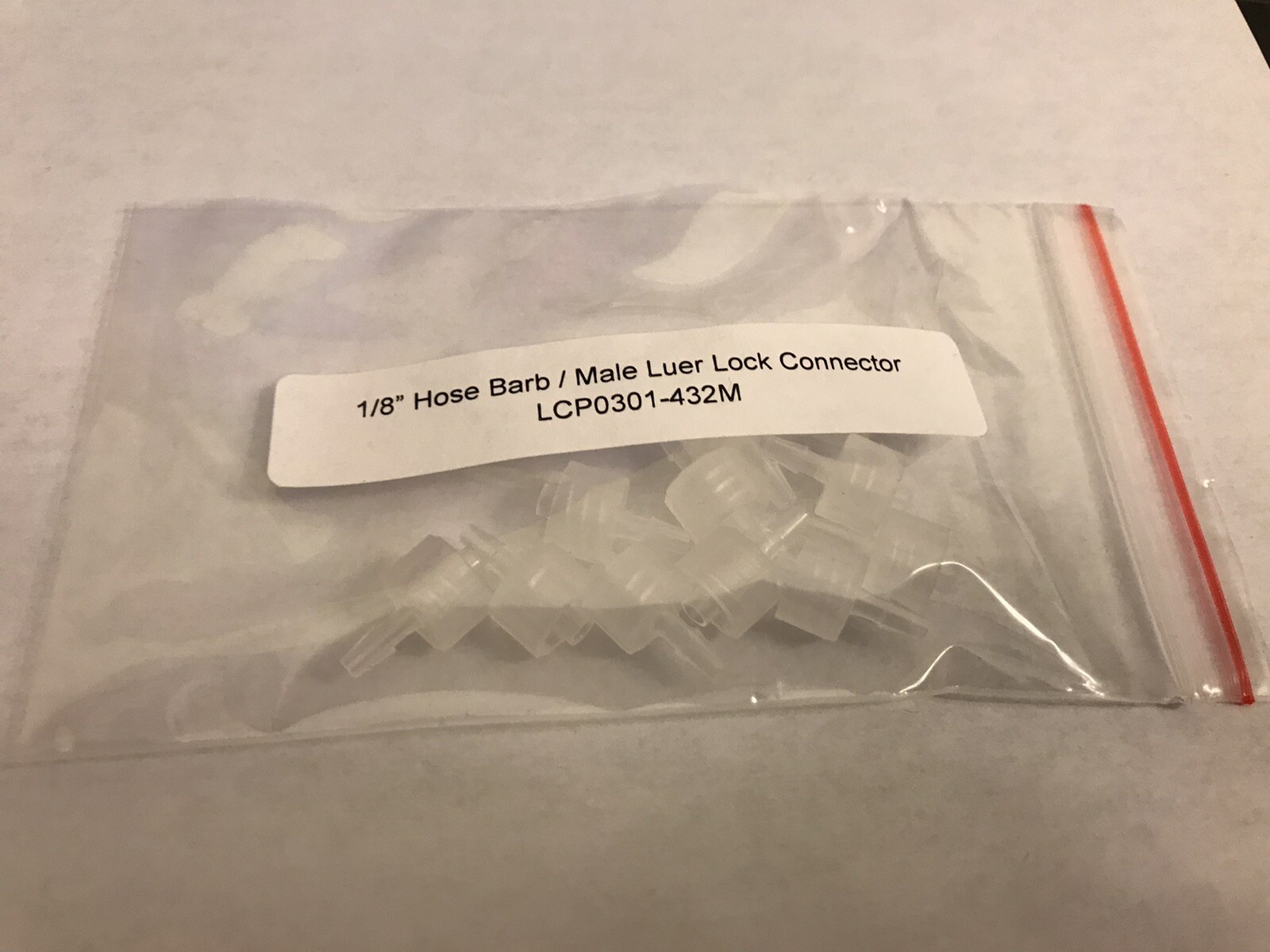 Luer Lock/Hose Barb, 1/8″ Male, PP, 10 PCS