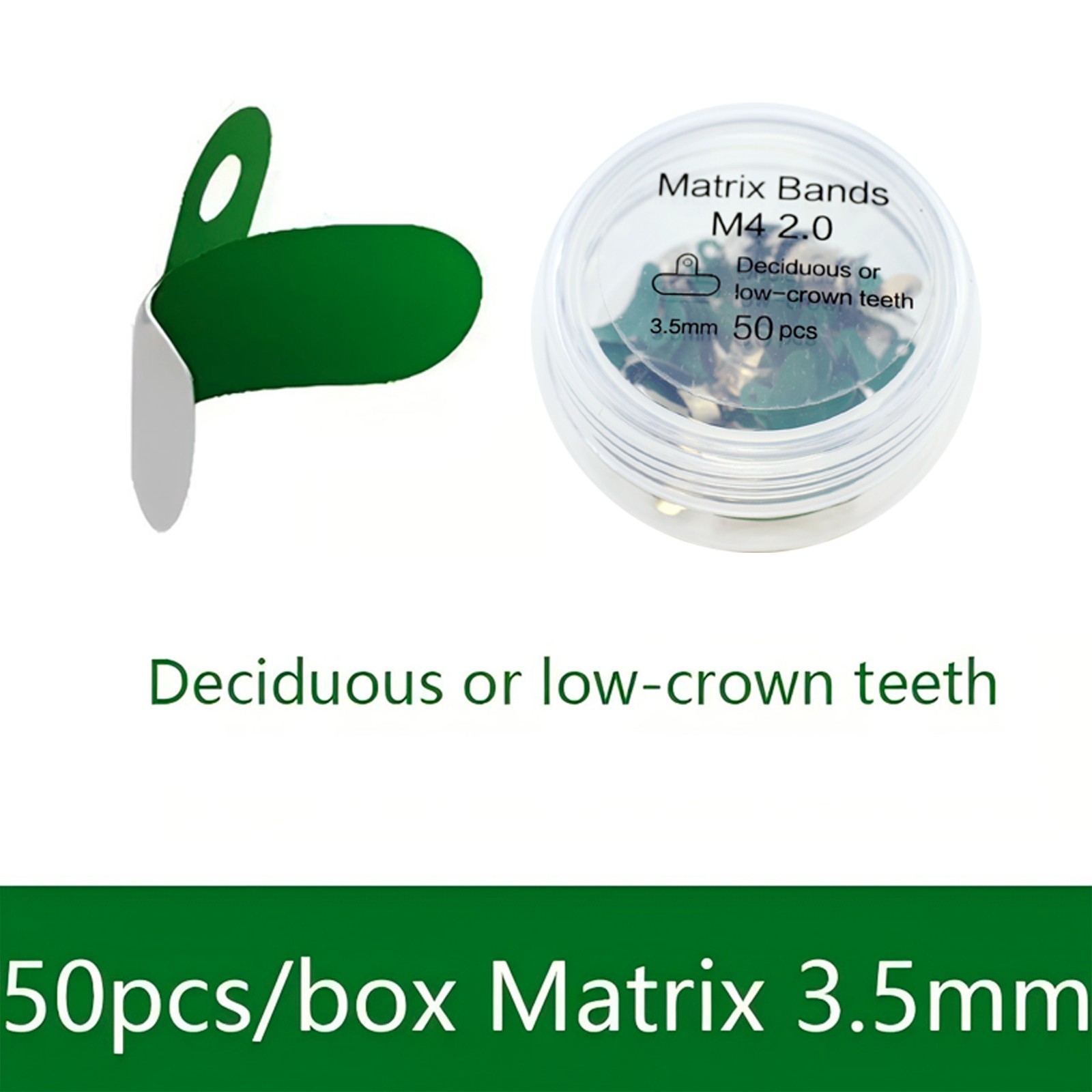 Dental Sectional Matrix Bands M4 1.0 2.0 With Holes 3.5/4.5/5.5/6.5mm Non-Stick