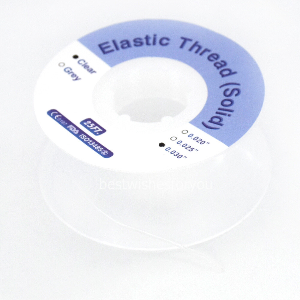 Dental Orthodontic Solid Elastic Thread Traction Pulling 020 025 030 Transparent