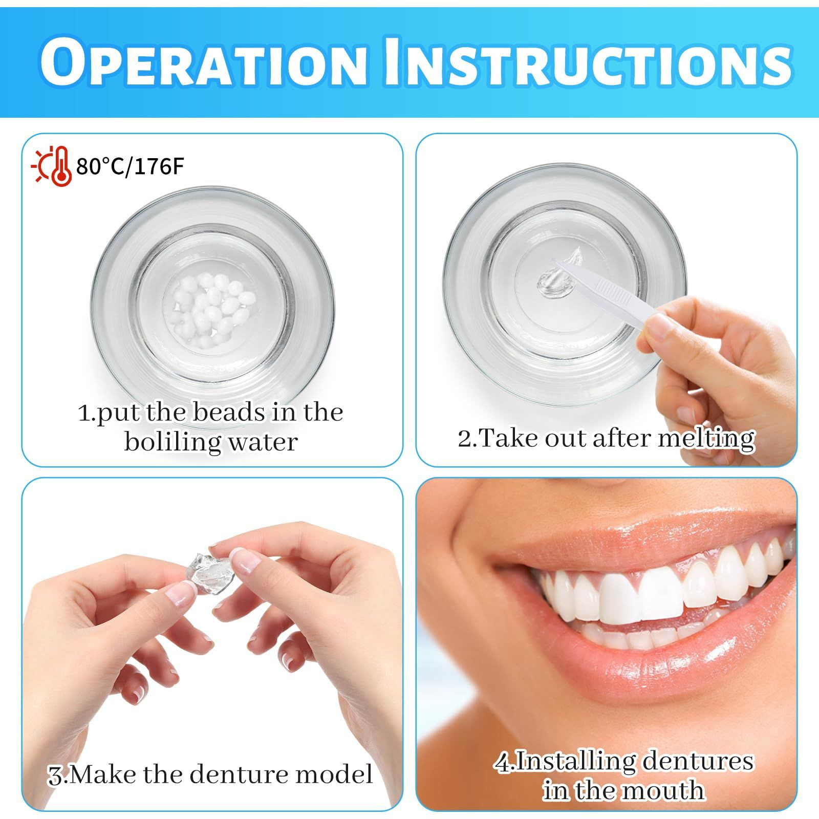 Tooth Repair Kit, Fake Teeth Replacement Kit – 0.33 Fl Oz (Pack of 3)