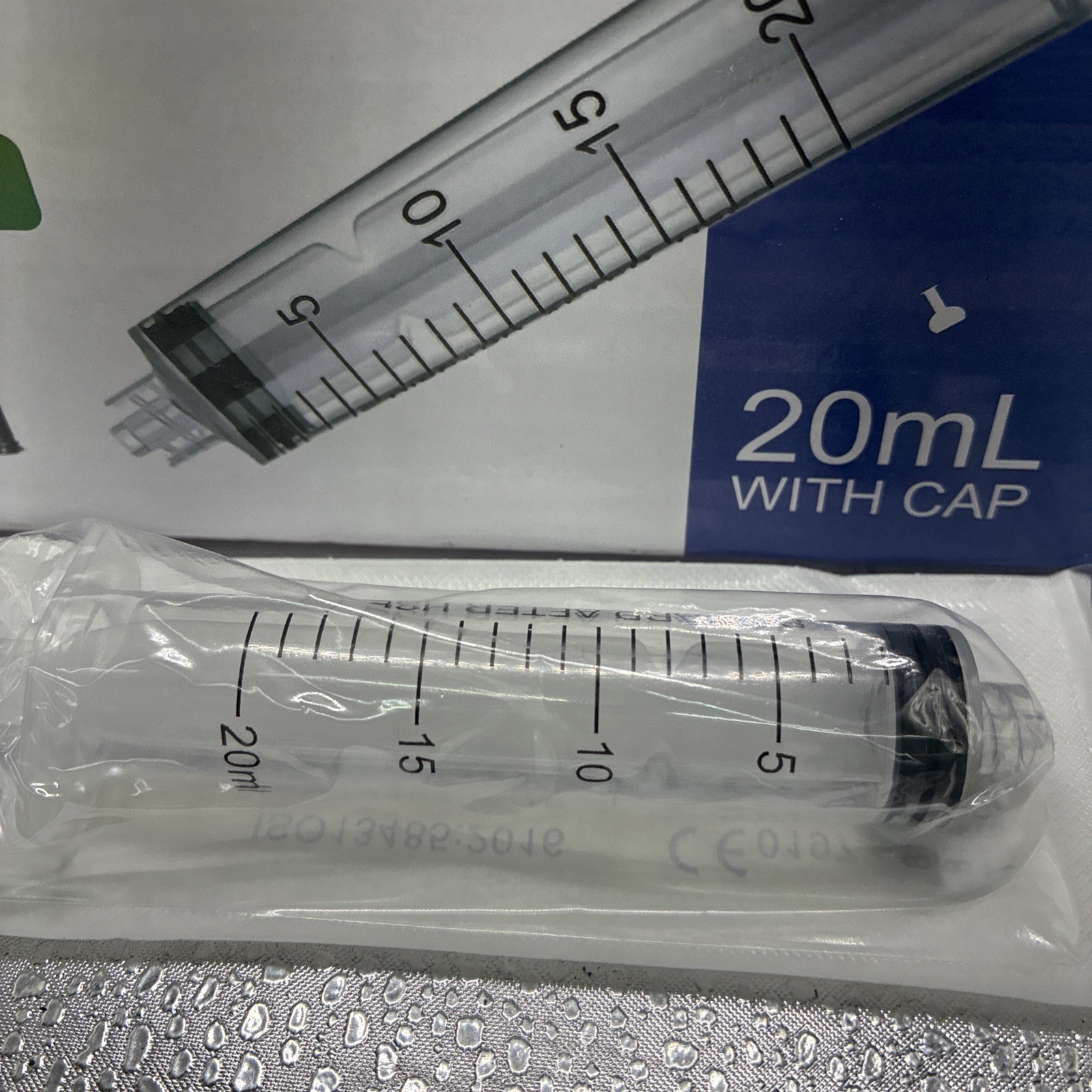 50 Pack Labaider 20 ML Disposable Sterile EO Syringe Luer Lock Tip With Cover