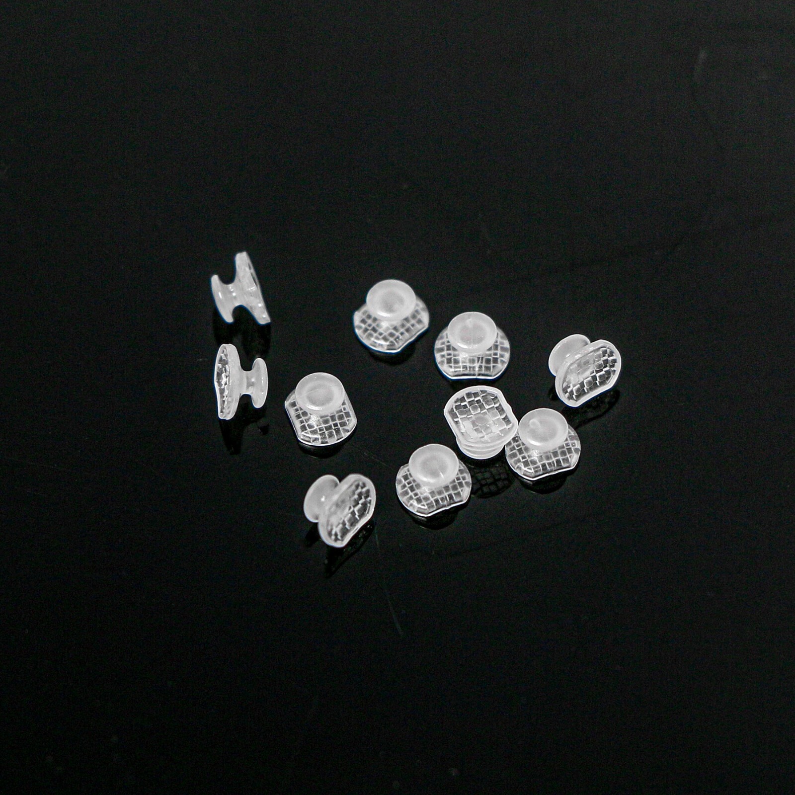 10 Pcs/Pack Dental Ortho Ceramic Clear Lingual Button Bondable Rectangular Base