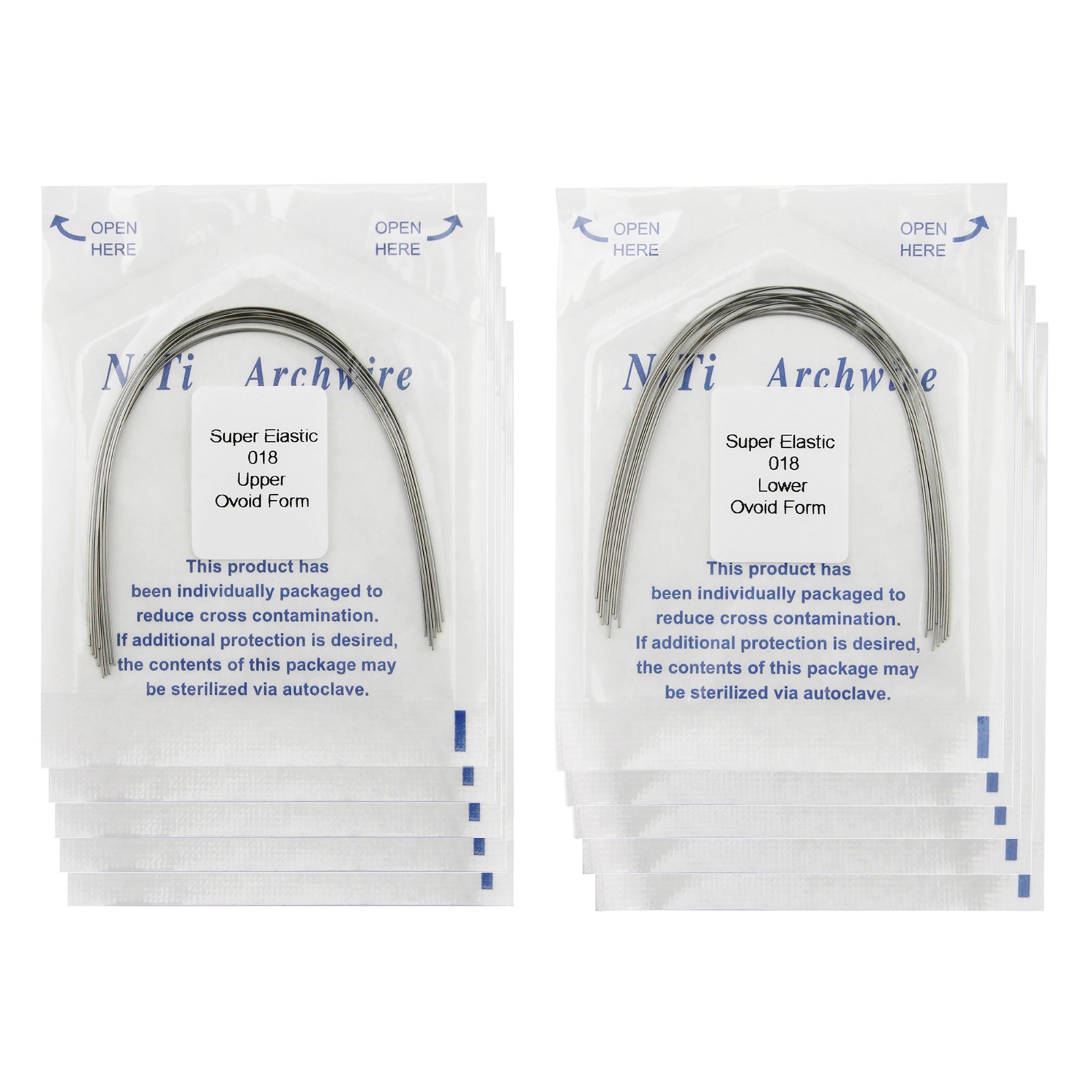 100PCS Dental Orthodontic Arch Wire Niti Round Ovoid Upper Lower 012 014 016 018