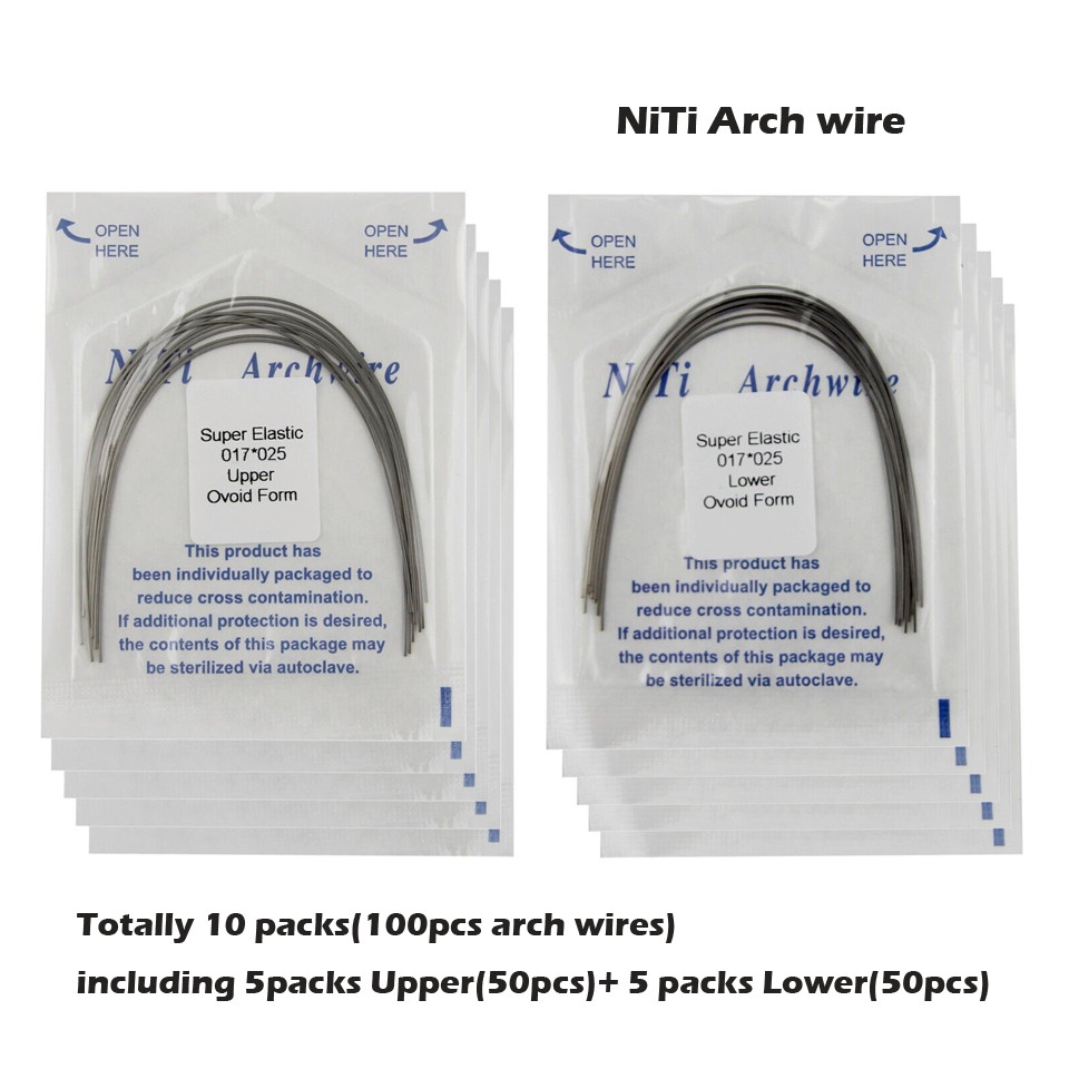 100PCS Arch Wire Orthodontic Niti Natural Ovoid Form Arches Round Rectangular