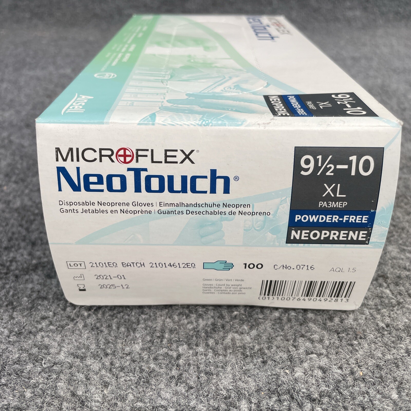 Lot of 5 – Microflex NeoTouch 25-101 Neoprene Gloves – Box of 100 Size: XL
