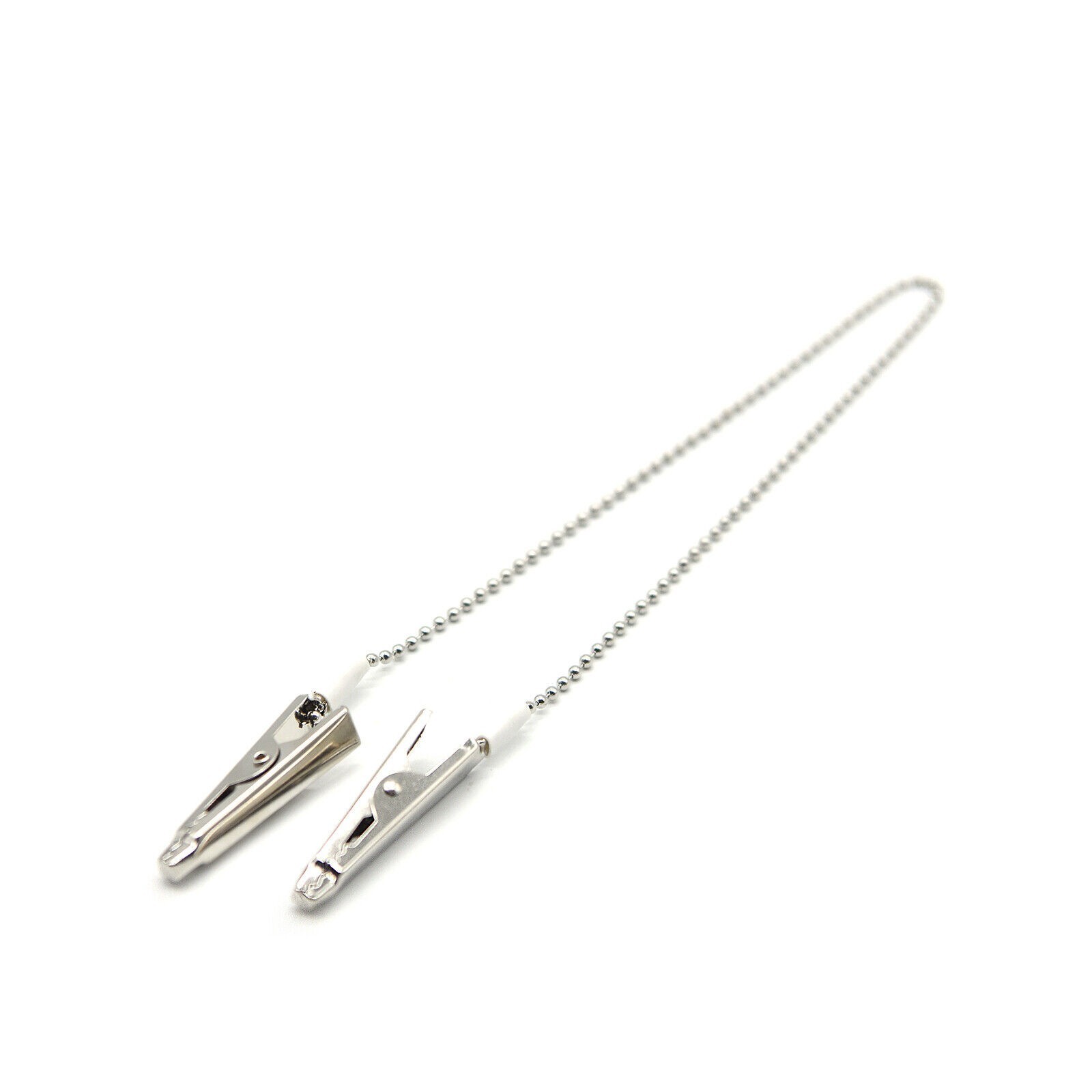 10 Pcs Premium Dental Bibs Clip Napkin Holders Metal White Chain Crocodile