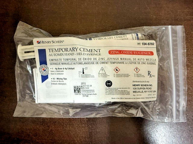 Temporary Cement Eugenol automix Syring with 15 tips , Tempbond made in USA