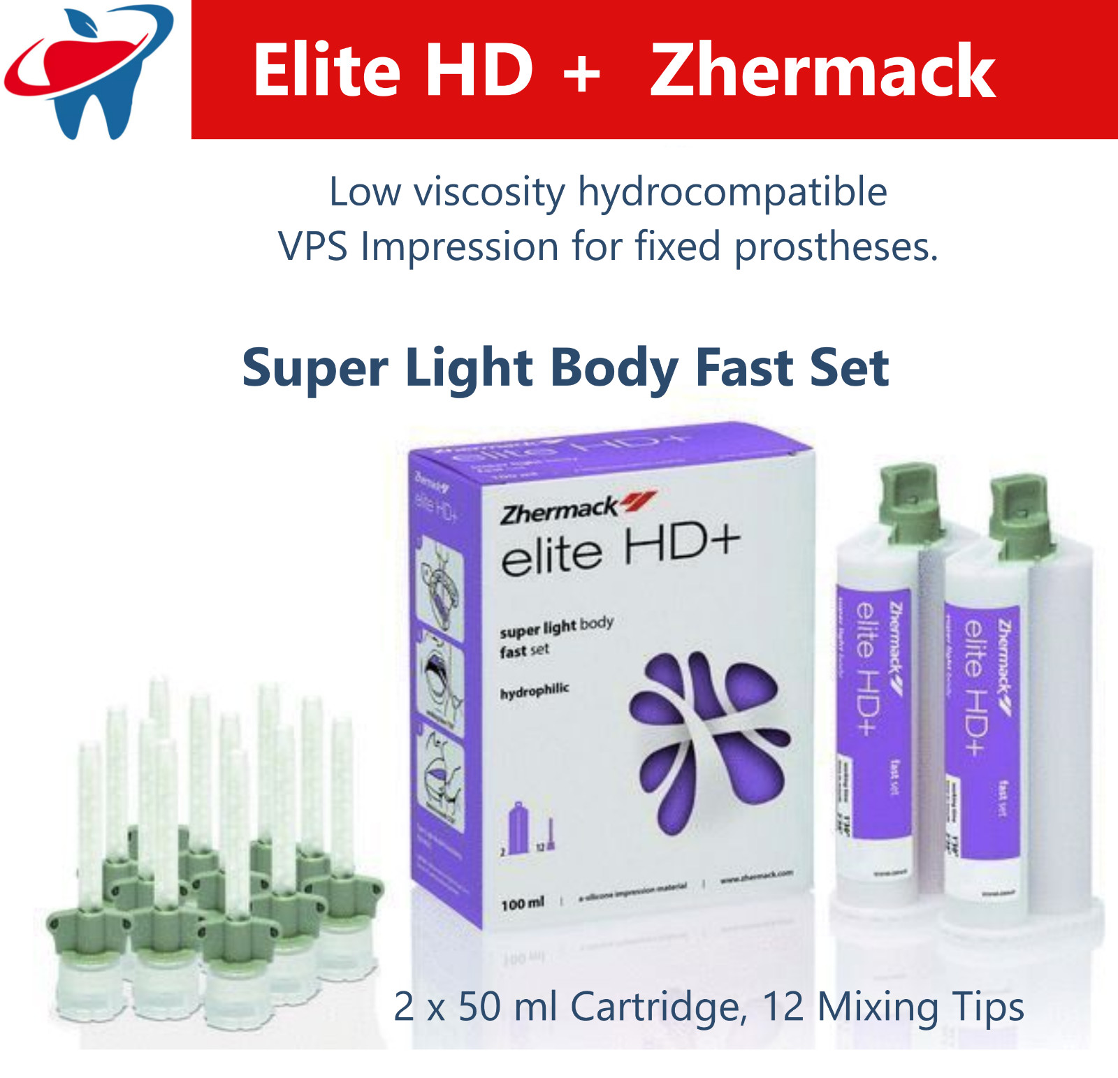 Zhermack Elite HD+ Fast Set Super Light Body Hydrophilic C203050 Fixed prosthese
