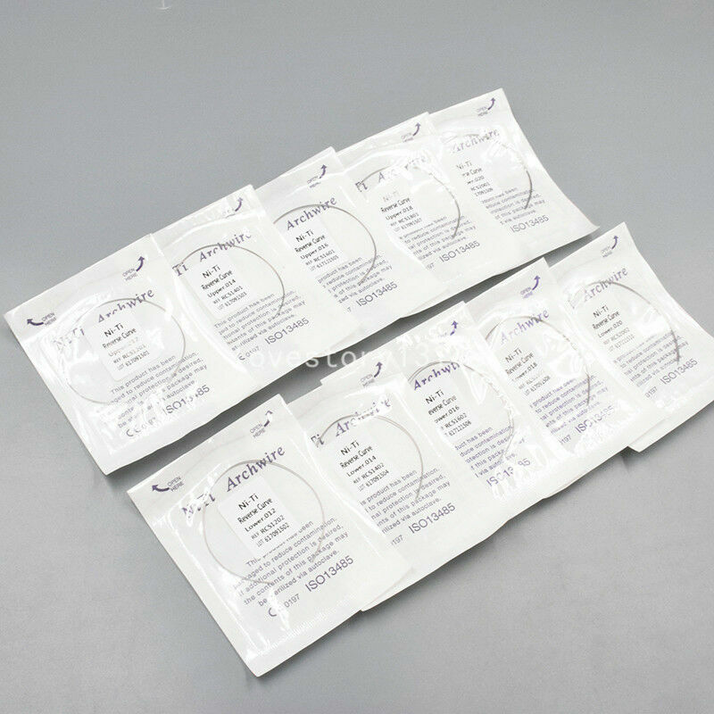 2 Pcs/Pack Dental Ortho Reverse Curve Niti Round Arch Wire Upper/Lower 012-020