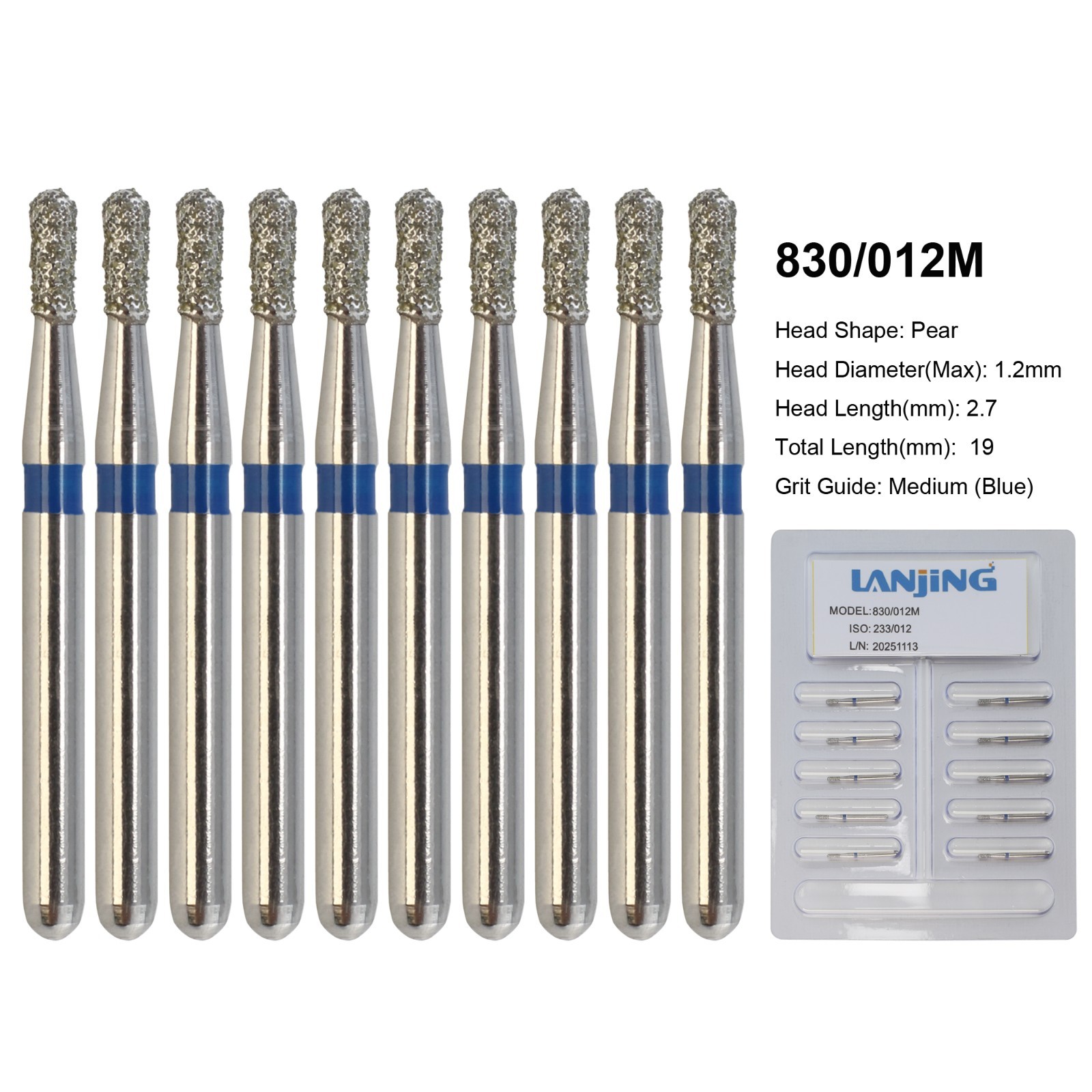 Wave Dental Carbide Bur FG 330 245 557 Pear Diamond Bur 830/008 010 High Speed